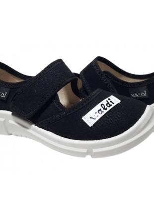 Тапочки на липучках для девочек waldi 320885/29 черный 29 размер