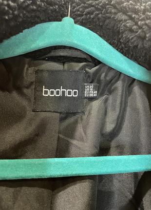 Шубка boohoo, куртка, пальто, черная шубка, размер 20, женская шубка4 фото