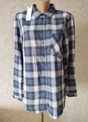 Жіноча блуза-сорочка у клітинку, м