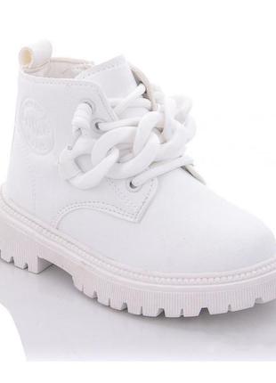 Демисезонные ботинки для девочек канарейка f2393-6/28 белый 28 размер1 фото