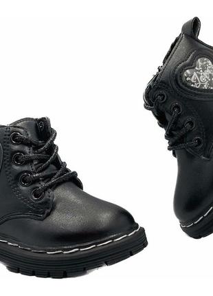 Демісезонні черевики для дівчаток bbt r6818/26 чорні 26 розмір6 фото
