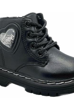 Демісезонні черевики для дівчаток bbt r6818/26 чорні 26 розмір2 фото
