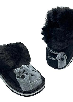 Тапочки домашние для девочек lion 65239r/27 черный 27 размер
