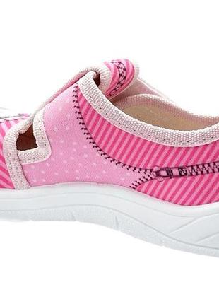 Тапочки на липучках для девочек waldi 360-187/25 розовый 25 размер4 фото