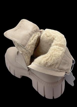 Зимние ботинки женские jiulai c580-36/36 бежевый 36 размер5 фото