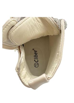 Демісезонні черевики для дівчаток clibee kb50606/27 молочний 27 розмір3 фото