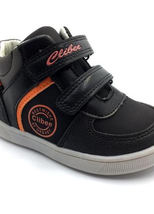 Демісезонні черевики для хлопчиків clibee p5588/25 чорні 25 розмір