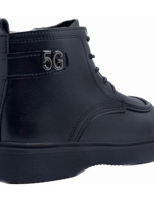 Демісезонні черевики для дівчаток леопард b15155/32 чорні 32 розмір3 фото