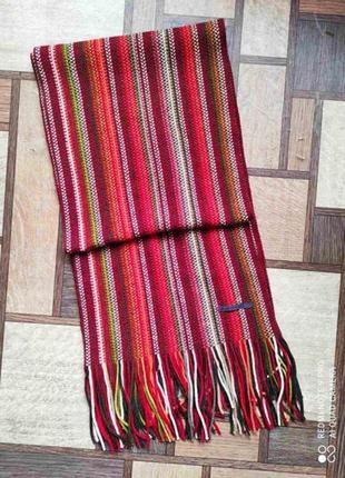 Стильный шерстяной шарф с продольными полосами известного немецкого бренда marc o'polo.2 фото