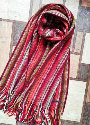 Стильный шерстяной шарф с продольными полосами известного немецкого бренда marc o'polo.4 фото
