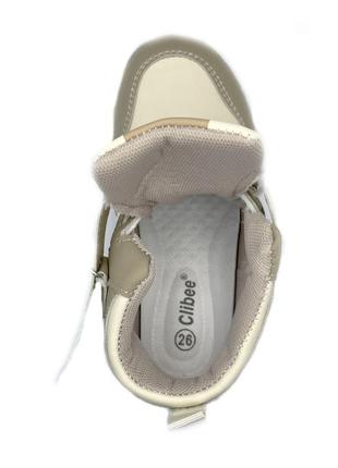 Демісезонні черевики для хлопчиків clibee pb9655/27 бежеві 27 розмір6 фото