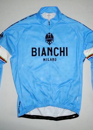 Велоджерси  bianchi milano italy long sleeve cycling jersey велоформа оригинал (xxl)