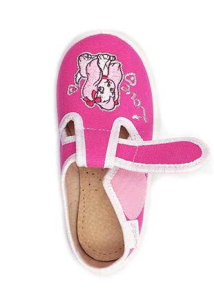 Тапочки на липучках для девочек waldi 124-727/27 розовый 27 размер2 фото