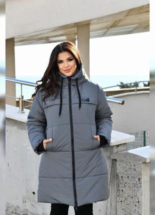 Пальто зимнее,куртка батал, большой размер8 фото