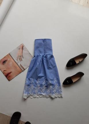 Сукня сарафан блакитний з вишивкою 14 хл2 фото