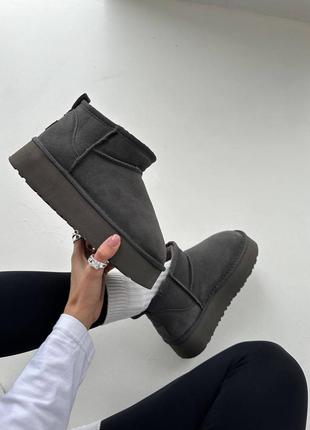 Угги угги угг ugg ultra mini platform grey