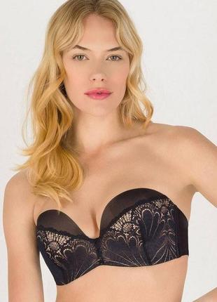 Wonderbra 80f 80g 85e 85f бюстральтер для відкритих плечей без бритель бардотка без шлейок бандо2 фото