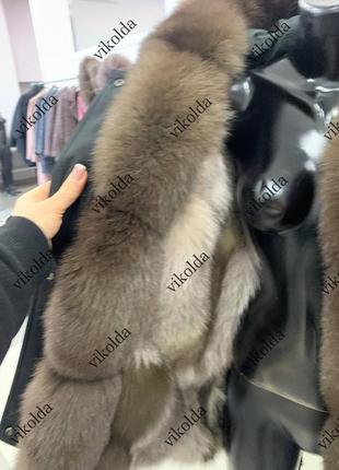 Жіноча зимова куртка парка пальто з натуральним хутром песця, хутряна підкладка, розміри з 42 по 582 фото