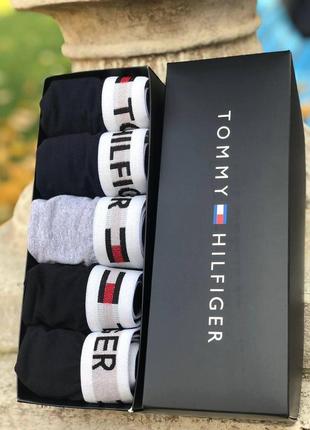 Мужской набор трусов tommy hilfiger 5 штук в наборе боксеры томми хилфигер комплект белья хлопковые3 фото