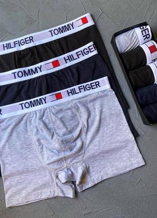 Чоловічий набір трусів tommy hilfiger 5 штук в наборі боксери томмі хілфігер комплект білизни бавовняні