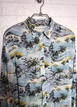 Вискозная рубашка гавайка от big for sam 🏝️ xl - наш 50-52рр3 фото