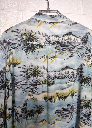 Вискозная рубашка гавайка от big for sam 🏝️ xl - наш 50-52рр7 фото