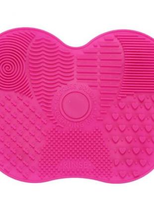 Силиконовый коврик для очищения косметических кистей (фуксия)