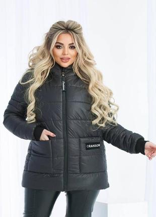 Женское зимняя длинная куртка плащевка на синтепоне 200 размеры батал8 фото