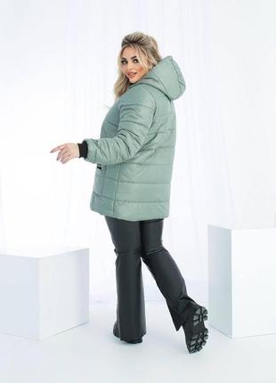 Женское зимняя длинная куртка плащевка на синтепоне 200 размеры батал3 фото