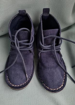 Детские модные брендовые синие демисезонные дезерты ботинки на мальчика  primark 27