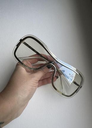 Трендовые очки маска прозрачные имиджевые3 фото