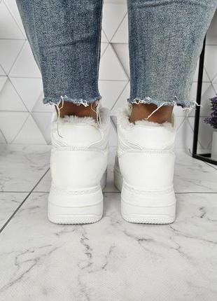 Ботинки кроссовки зимние форсы белые на меху5 фото