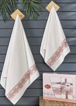 Набір якісних махрових рушників туреччина7 фото