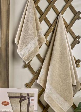 Набір якісних махрових рушників туреччина10 фото