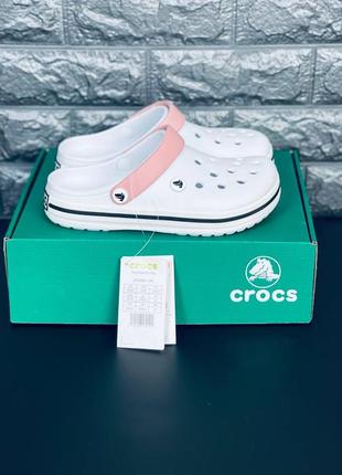 Женские шлепанцы crocs белые шлепанцы кроксы4 фото