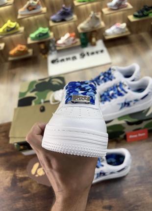 Кроссовки bape sta white blue5 фото