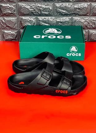 Мужские шлепанцы crocs черные шлепанцы кроксы2 фото