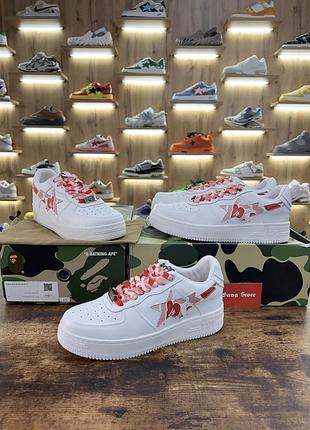 Кросівки bape sta low white pink