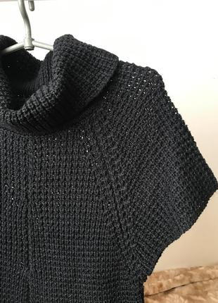 Вязаный теплый туника свитер с воротником2 фото