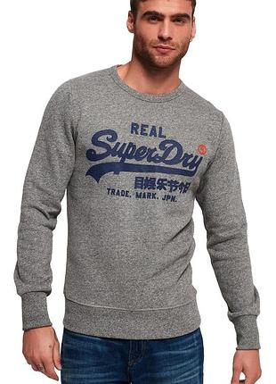 Якісна кофта світшот superdry vintage logo sweatshirt gray