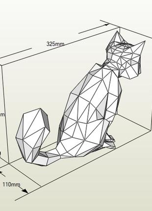 Paperkhan конструктор из картона кошка кот котенок оригами паперкрафт фигура развивающий набор подарок