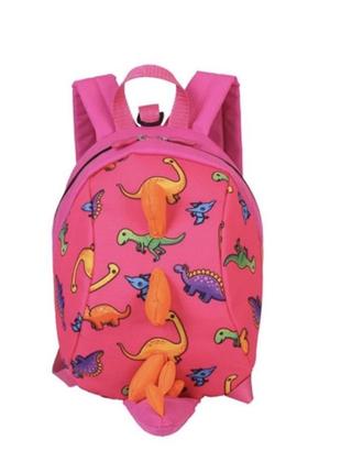 Детский рюкзак dinosaur lesko 816 pink с ремешком анти-потеряшкой дошкольный для девочек (k/opt2-6820-23580)