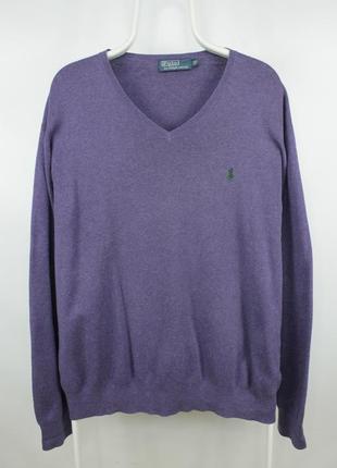 Якісний бавовняний светр пуловер polo ralph lauren pima cotton v-neck pullover