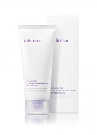 Нежная пенка для умывания celimax derma nature relief madecica ph balancing foam cleansing