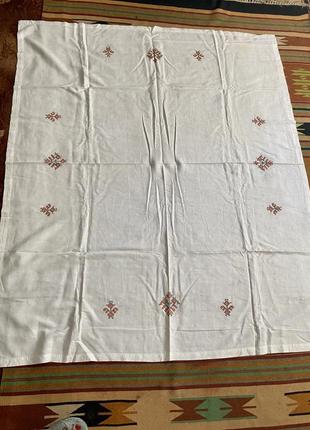 Белая текстильная скатерть с машинной вышивкой производство ссср1 фото