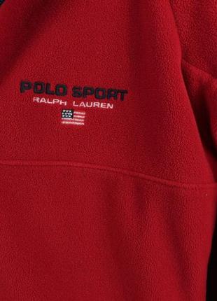 Крутая флисовая куртка кофта polo sport ralph lauren red polartec fleece jacket vintage3 фото