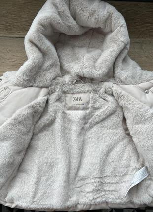 Кремова курточка зимова zara3 фото