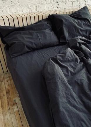 Черный комплект постельного белья, бязь-люкс3 фото