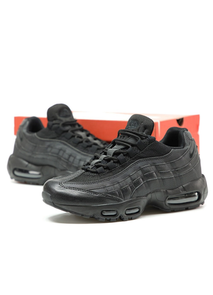 Чоловічі шкіряні кросівки nike air max 95 black