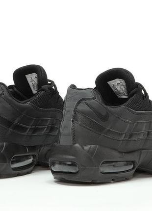 Мужские кожаные кроссовки nike air max 95 black6 фото